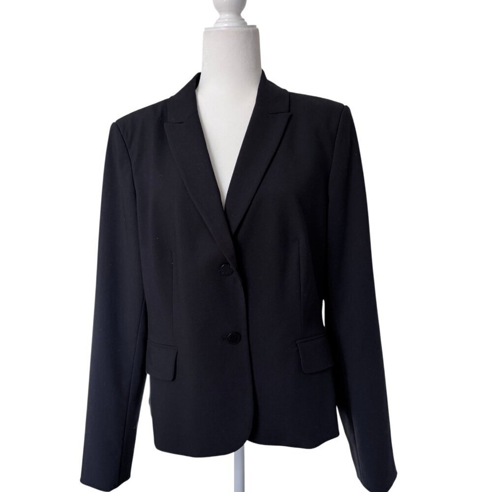 Calvin Klein Women's Classic Blazer Black Suit Jacket Size 14 - Picture 2 of 5